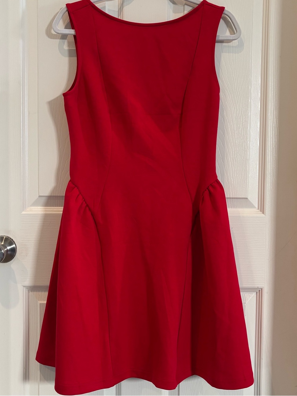 Classic Red Sleeveless Mini Dress with Flared Skirt